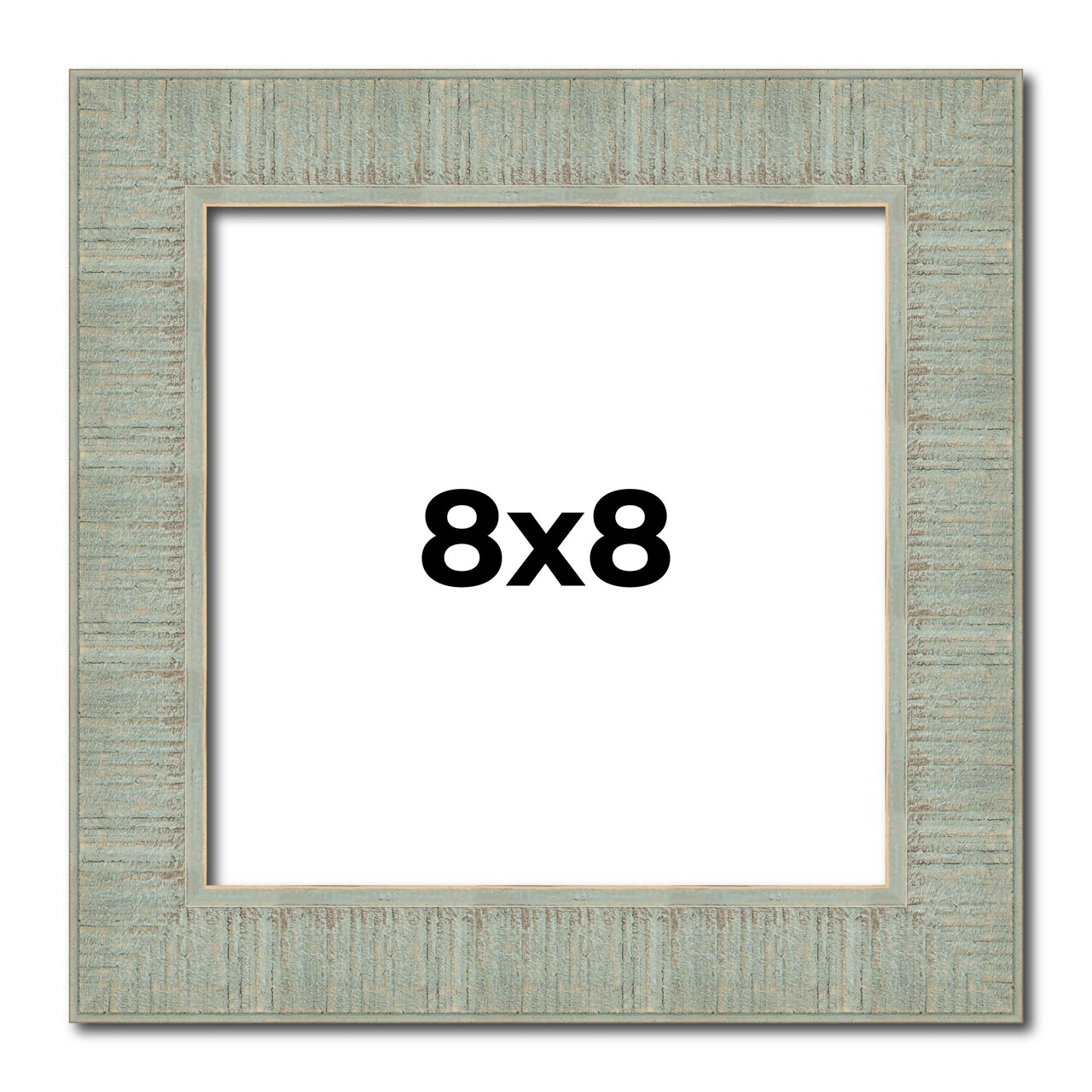 Square Sculpted Blue Picture Frame - UV Acrylic, Foam Board Backing, Hanging Hardware